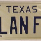 TX vanity ALAN FC license plate Allan Allen Alen Alain 1979