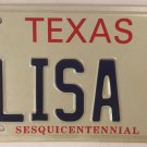 Vanity ELISA ELIZA license plate Lisa Liza Elizabeth Elisabeth Elisha Lizzy Liz