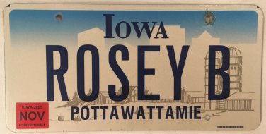 Vanity ROSEY ROSE license plate Rosie Rozy Rosy Rosita Rosina Rosa Rosetta Rosi