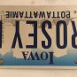 Vanity ROSEY ROSE license plate Rosie Rozy Rosy Rosita Rosina Rosa Rosetta Rosi