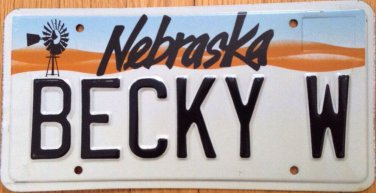 Vanity BECKY W license plate Rebecca Becki Becca Rivka Beck Reba Rebekah Rebeca