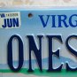 Virginia Meadow vanity ONES OUT license plate Odd Separate Different