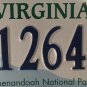 SHENANDOAH NATIONAL PARK license plate Appalachian Trail Old Rag Mountain Hiking