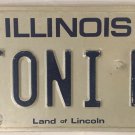 Vanity TONI TONY K license plate Anthony Antonio Anton Tonio Toni Tonie Antoni