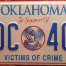 Oklahoma VICTIMS OF CRIME license plate Child Violence Police Criminal VOC 400