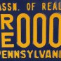 PA REALTOR REAL ESTATE AGENT license plate sample realty RE/MAX Sotheby's ERA 21