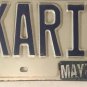 Vanity KARIN CARIN 1972 license plate Karine Caren Karen Katarina Karina Carina