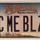 Vanity COME BLITZ SEE ME BLUES license plate Football Bliss Blue Music