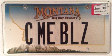 Vanity COME BLITZ SEE ME BLUES license plate Football Bliss Blue Music