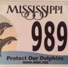 PALINDROME Dolphins #989 license plate Marine Mammal Dolphin Aquarium PD IMMS