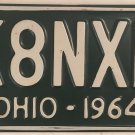 1964 HAM RADIO #K8NXN license plate Amateur Operator Call Sign ARRL Relay ARES
