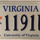 VA UNIVERSITY VIRGINIA UVA CAVALIERS WAHOOS license plate NCAA Champions Wahoowa