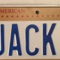 DC vanity YOU TOO JACK license plate John Jacob Jason Jonathan James Jacky Jake