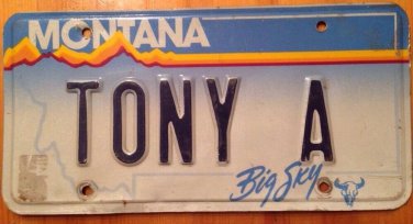 Vanity TONY A license plate Anthony Antonio Antoine Tonnie Tonny toni Antony Ton