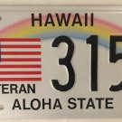 Hawaii PEARL HARBOR VETERAN license plate USS Arizona Pacific Fleet Memorial WW2