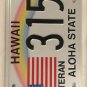 Hawaii PEARL HARBOR VETERAN license plate USS Arizona Pacific Fleet Memorial WW2