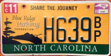 NC BLUE RIDGE BRP license plate Tweetsie Railroad Biltmore Grandfather Mountain