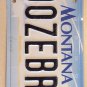 MT vanity 00 ZEBRA license plate Wildlife Wild Animal Zoo Jungle Safari Africa