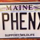 Maine Wildlife Vanity PHOENIX 7 license Plate Arizona State Geography bird Greek