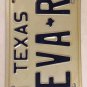 TX vanity EVA R license plate 1982 Geneva Evangeline Evita Evina