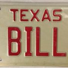 TX anity FOR BILL WILLIAM D license plate Willy Billy Willard Liam Willie Willis