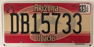AZ DIAMONDBACKS baseball license plate MLB World Series Phoenix
