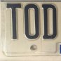 Vanity TOD LIZ 1 license plate Elizabeth Beth Todd Lizzy Toddler Elisabeth Eliza