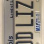 Vanity TOD LIZ 1 license plate Elizabeth Beth Todd Lizzy Toddler Elisabeth Eliza