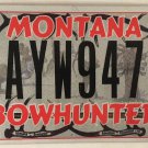 MT BOWHUNTER BOW HUNTER license plate deer hunting Buck Stag Arrow Archery Game