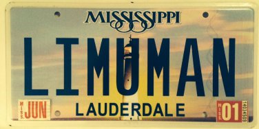 Vanity LIMO Limousine MAN license plate Cabbie Cab Driver Taxi Chauffeur