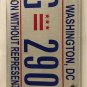 District Columbia Taxation license plate D.C. USA Graphic Washington DC #DG 2907