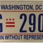 District Columbia Taxation license plate D.C. USA Graphic Washington DC #DG 2907