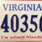 ANIMAL FRIENDLY license plate Pet dog cat Puppy Kitten Adoption Lover