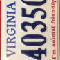 ANIMAL FRIENDLY license plate Pet dog cat Puppy Kitten Adoption Lover