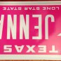 TX vanity JENNA License plate Jen Jennifer Jenny Cancer pink Fight Cure survivor
