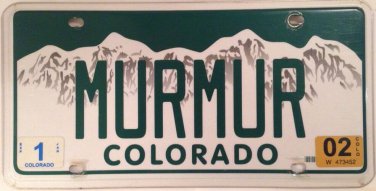 Colorado vanity MURMUR license plate Soft Voice Quiet Heart Sound R.E.M Song