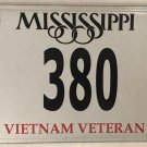 VIETNAM VETERAN license plate Military Saigon War Service Medal VVA Low #380 VV