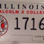 Illinois MALCOM X COLLEGE UNIVERSITY license plate Hawks Black Panthers 1716