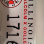Illinois MALCOM X COLLEGE UNIVERSITY license plate Hawks Black Panthers 1716