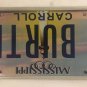 Vanity JEFF BURTON license plate Roush Racing Driver NASCAR team Stock Car Race