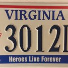 VA Handicap FALLEN POLICE OFFICER LAW ENFORCEMENT BLUE RIBBON license plate Gun