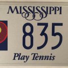 PLAY TENNIS license plate US Open Court Player Racket Sport USTA ball WTA French