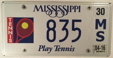 PLAY TENNIS license plate US Open Court Player Racket Sport USTA ball WTA French
