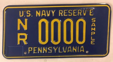 Pennsylvania U.S. NAVY RESERVE license plate Sailor USN NSA Mechanicsburg Naval