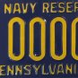 Pennsylvania U.S. NAVY RESERVE license plate Sailor USN NSA Mechanicsburg Naval