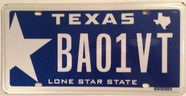Texas Big Lone Star State BLUE optional graphics license plate TX USA