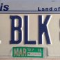 Illinois vanity OLD BLACK 85 license plate Classic Muscle Car Mustang Ford Chevy