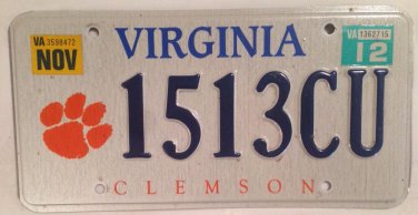 CLEMSON UNIVERSITY TIGERS license plate NCAA Tiger Rag Riggs Cotton Bowl Champ