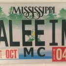 MOTORCYCLE vanity EILEEN AILEEN license plate Aleein Ale Aleen Alee Aleen Aline