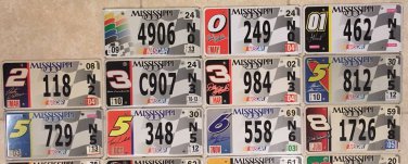 1 NASCAR driver license plate Racing Fan Race Stock Car - PICK YOUR PLATE
